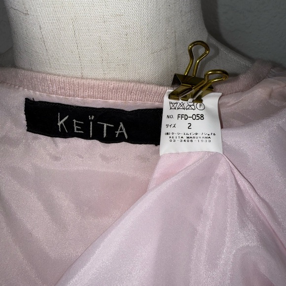 VINTAGE Keita Maruyama Sequin Beaded Angora Wool Cardigan Pink Lined Y2K Japan - Picture 2 of 12